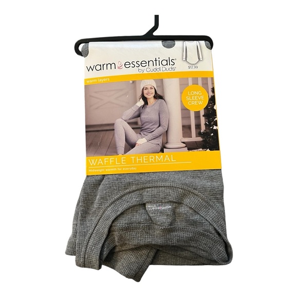 Cuddl Duds Other - ❤️3/$15 NWT Cuddl Duds Womens Waffle Thermal Long Sleeve Shirt in  Gray, Size XL